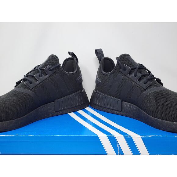 Adidas NMD_R1 Primeblue TRIPLE BLACK GZ9256 Size 13 WORN - Picture 6 of 8